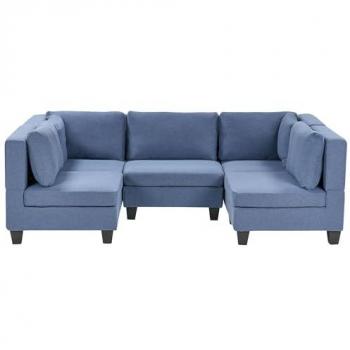 Beliani modernes U-Sofa mit Stoffbezug