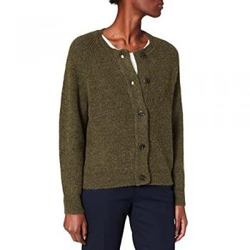 SELECTED FEMME Strickpullover Strickjacke Relaxed Fit Rundhals Raglanärmel Fallmaschen 7949 in Grün