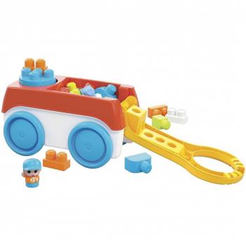 Mega Bloks Wagon Tourni-Blocs avec 1 wagon tournant, 19 blocs de construction géants et 1 figurine, Jouet d'Éveil, Dès 1 an, HHN00