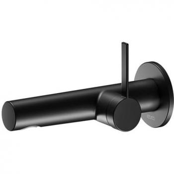 Keuco IXMO Armatur, Einhebel-Waschtischmischer-Fertigset, 187mm, für Unterputz, runde Rosette, schwarz matt