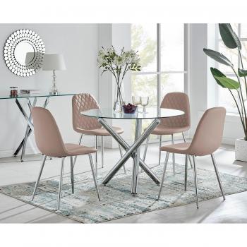 Selina Round Dining Table & Chairs Set