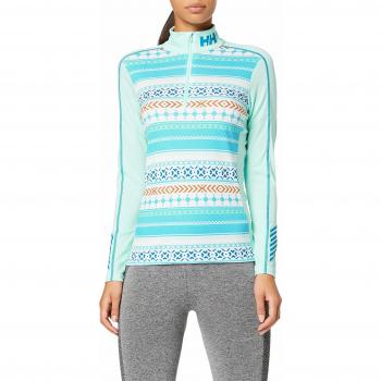 Helly Hansen Damen Sweatshirt Active Graphic, 1/2 Zip, Blau, L