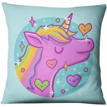 Funda de Cojín 45x45 cm Unicornio Azul