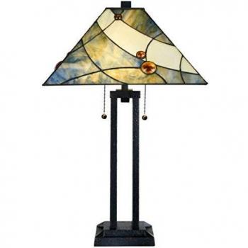 Casa Padrino Tiffany Lampe Mehrfarbig/Schwarz 45 x 45 x H. 75 cm