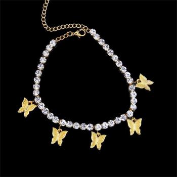Gold Cuban Butterfly Anklet