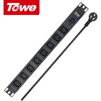 TOWE 19 Rack Mount Power Distribution Unit EN10/I812P 10A 8-Way IEC320 C13