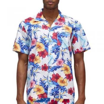 Sundek Male Short Sleeve All‑Over Collection – White, M