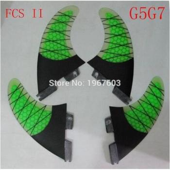 G7G5 FCS II Surf Fins Half Carbon Quad Set