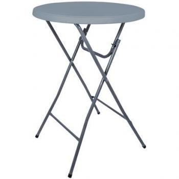 Table de réception pliante BT200, gris, diamètre 80 cm