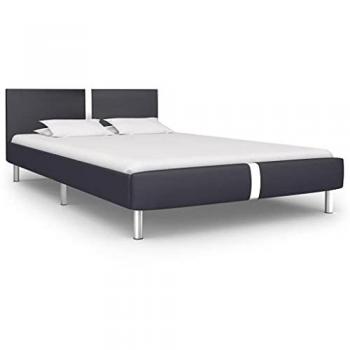 Black Faux Leather Bed Frame 135x190 cm Double vidaXL