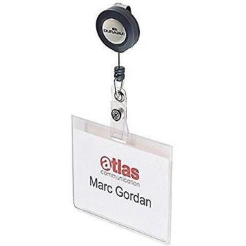 Durable Mono Security Pass Holder with Badge Reel Clear (Pack of 10) 8138/​19