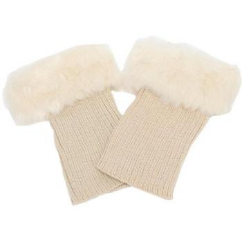 Women's Crochet Knit Fur Trim Leg Warmers