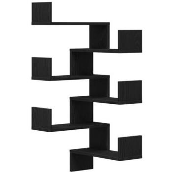 Murs en bois de chêne noir : deux étagères murales – 40 × 40 × 49,5 cm – Vidaxl