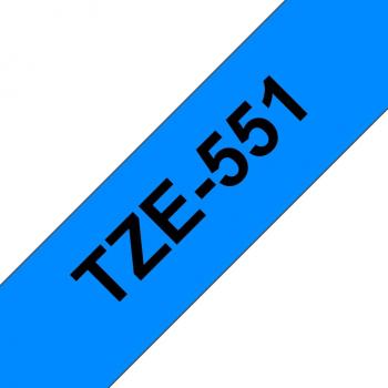 Cinta Etiquetadora 24 mm x 8 m – Negro/Azul – Brother TZe-551