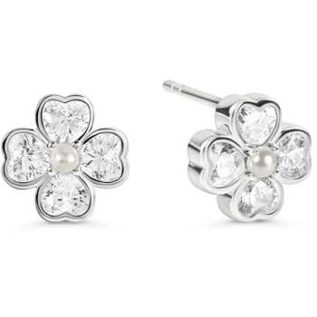 Boucles d'oreilles Radley en argent sterling, cœur transparent et fleurs en zircon cubique