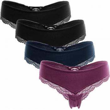 Anwell Bikini‑Tanga aus Baumwolle – M (schwarz, blau, weinrot)