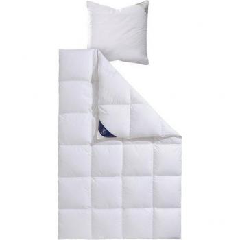 SPESSARTTRAUM Exklusives Daunenbett und Kissen Set, 2-teilig, 100% Baumwolle