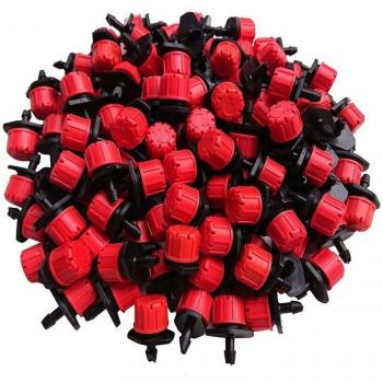 Système goutte-à-goutte réglable, 200 pièces, 1/4 pouces, tête anti-colmatage, fournitures de jardin rouges