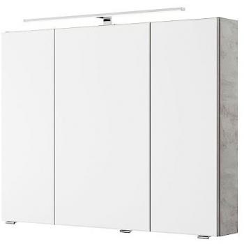 Bad Spiegelschrank VILLATORO-66 Oxid Hellgrau mit 3D Funktion und LED Beleuchtung, B/H/T ca. 90/70,3/14,5 cm
