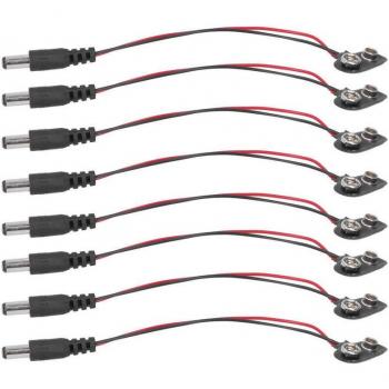 20Pcs 9V Battery Clip with DC 2.1mm Connection Cable