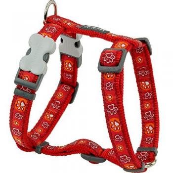 Arnés Rojo Huella de Animal para Perro Red Dingo 30-48 cm
