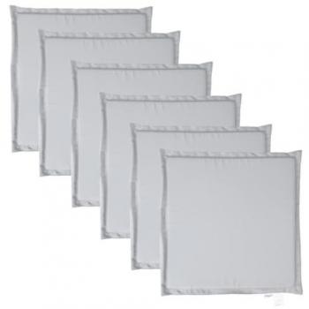 Pack de 6 coussins de siège extérieur gris clair (45×45×2 cm)