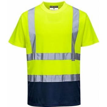 T-shirt Sécuritaire Bicolore Portwest Jaune/Marine L