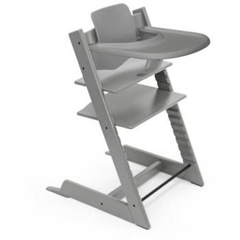 Chaire haute Tripp‑Trapp STOKKE – Kit baby et plateau gris tempête