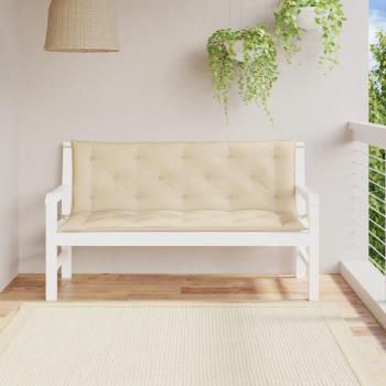 Beige Garden Bench Cushions 2pcs 150x50x7 cm Oxford Fabric