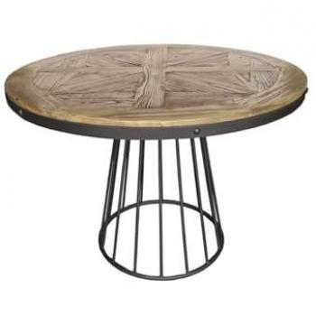 Mesa de Comedor Home ESPRIT Madera y Metal 110 x 110 x 78 cm