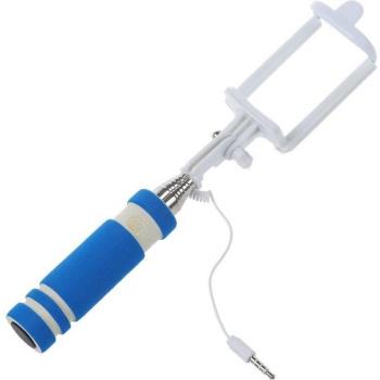 Mini palo de selfie plegable azul