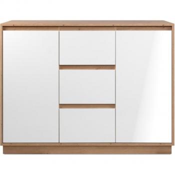Buffet ZUG – Décor Chêne et Blanc – 116,3 x 40 x 88 cm