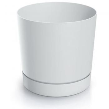 Pot de fleurs design Tubo blanc 11 cm