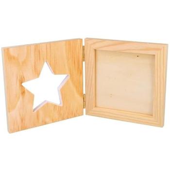 Plankfoto met sterontwerp – 12,5×25 cm (boon)