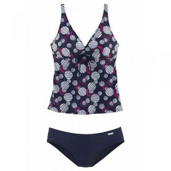 Lascana Damen Bügel-Tankini Marine Bedruckt Gr. 48 Cup D