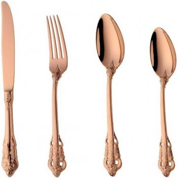 4-Piece Luxury Dinner Cutlery Set in Gold