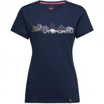 Bleu Marine Peaks – T‑shirt Escalade Femme (M)