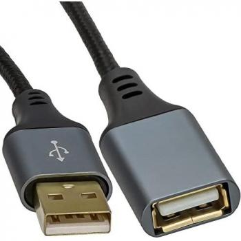 PROMetal USB 2.0 24AWG High-Speed Cable Extension Lead A Plug to Socket 2m