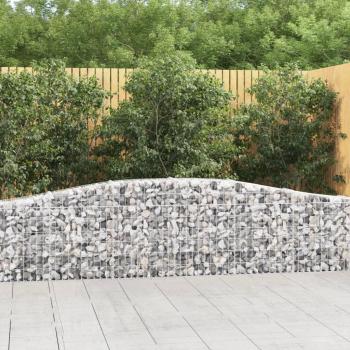 Arched Gabion Baskets, 2 pcs, 400x30x60/80 cm, Galvanized Iron