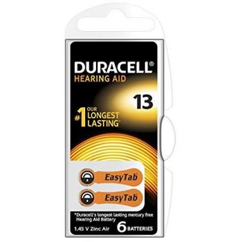 Duracell Easy Tab 13 Orange, Pack 6 pour appareils auditifs