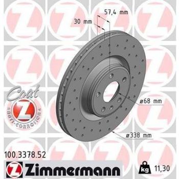Audi 100.3378.52 Bremsscheibe von ZIMMERMANN