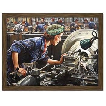 WWII Knight's Fury – Large Wall Décor, 18 W x 24 H, Brown Frame