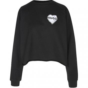 Sweatshirt HUGO Dapo en Coton Relaxé Noir