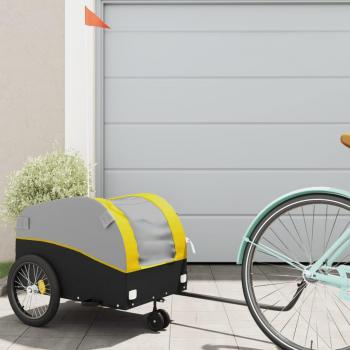 Remorque de vélo noir et jaune 30 kg vidaXL