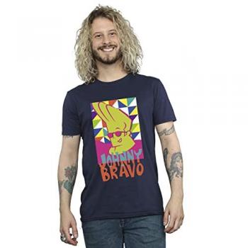 Johnny Bravo Mens Multi Triangles Pop Art T-Shirt