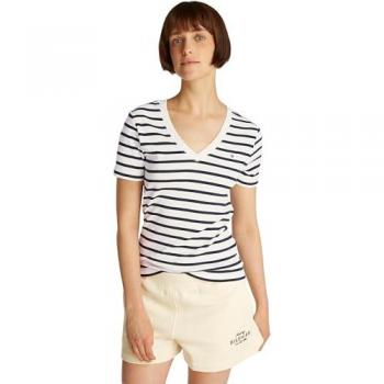 Tommy Hilfiger T-Shirt V-Ausschnitt Damen Marine Größe L