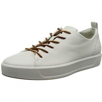 Ecco Herren SOFT8M Sneaker, 45 EU, Weiß