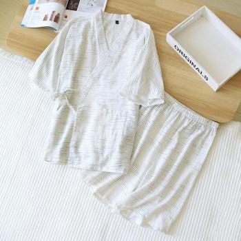 Albornoz de algodón estilo kimono para hombres