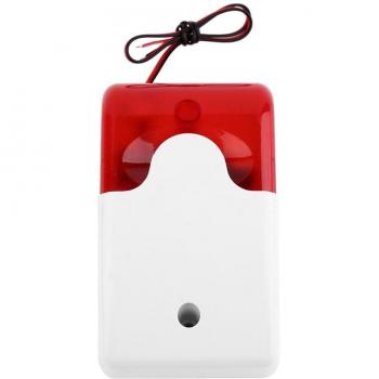 9-12V Mini Indoor Wired Strobe Siren with Red Light 110dB