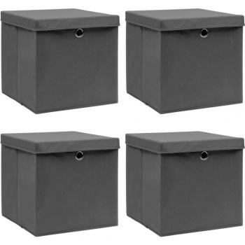 Organisateurs de Stockage 4 pcs Gris 32x32x32 cm Tissu